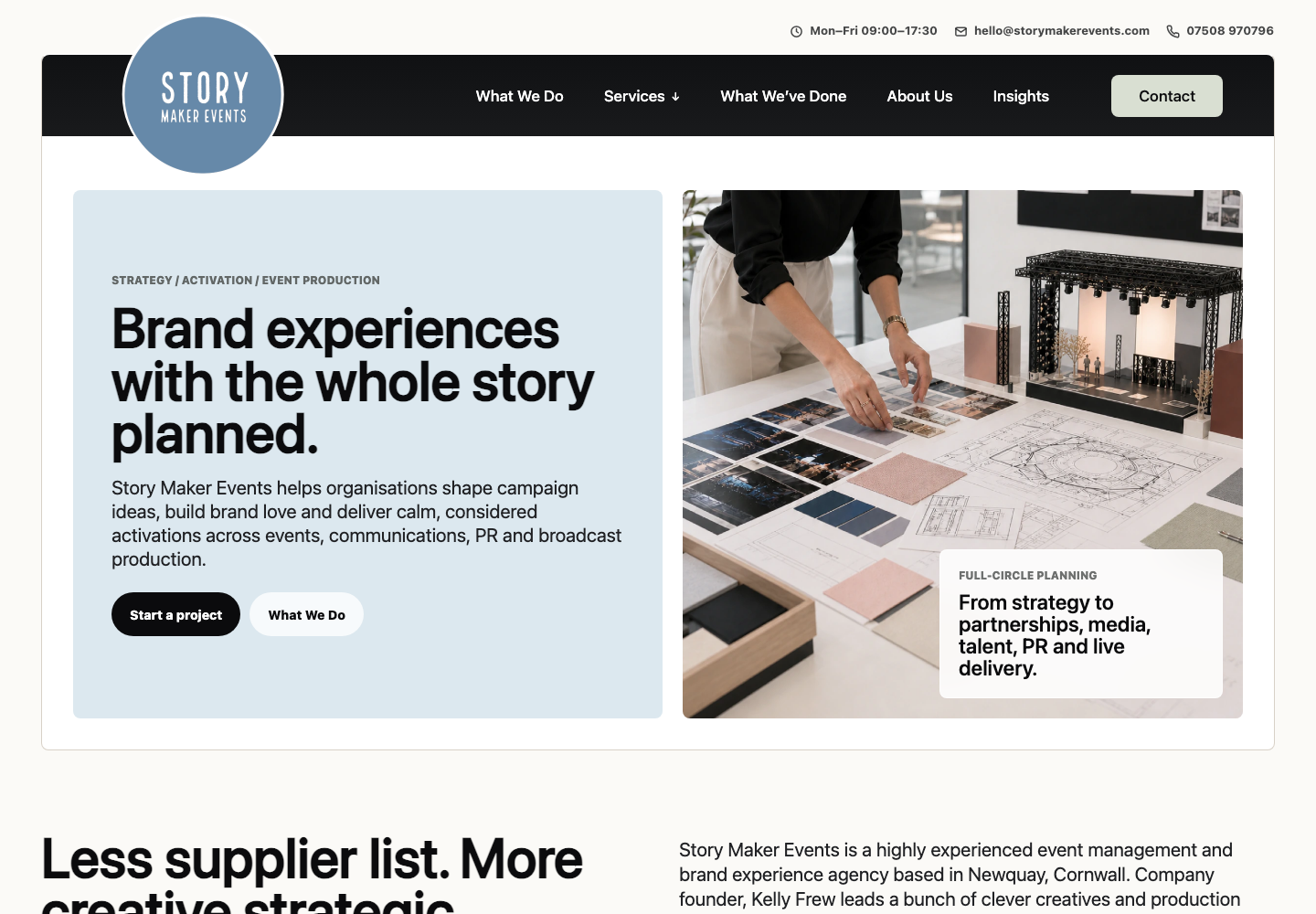 Story Maker Events website